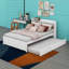 Lit plateforme avec lit gigogne et tablettes de rangement-86914852-132565647