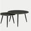Ensemble de table d'appoint et de table d'appoint de style moderne avec couvre-table occasionnel, pieds en métal noir, plateau en pierre au carbure de silice-234598139