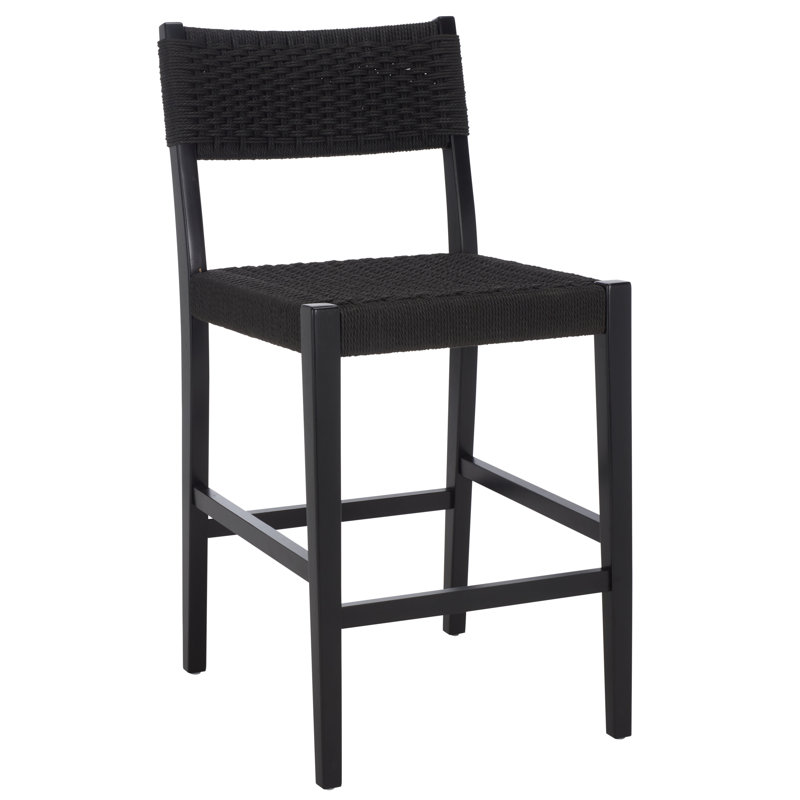 Tabouret de comptoir tissé Dutton, Noir