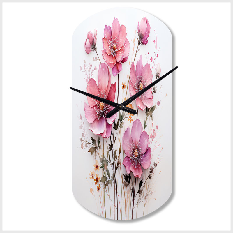 Horloge murale en métal rose, Petit