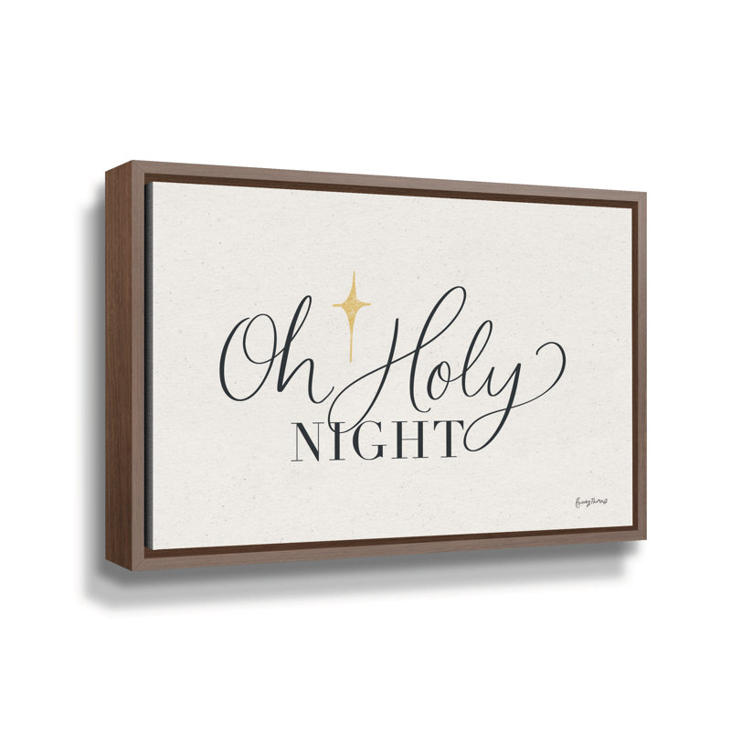 Oh Oh Night par Becky Thorns - reproduction d'art sur toile tendue, H 16 po x l 24 po x P 2 po, Cadre flottant brun