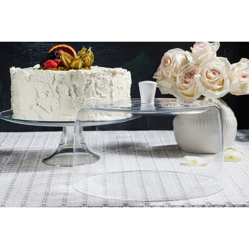 Dôme du gâteau Deyoung, Poignée transparente / blanche