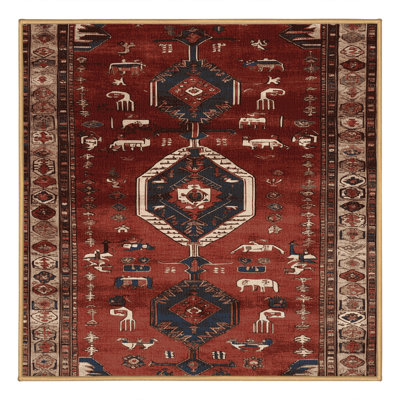 Machine Washable Turkish Brown Area Rug