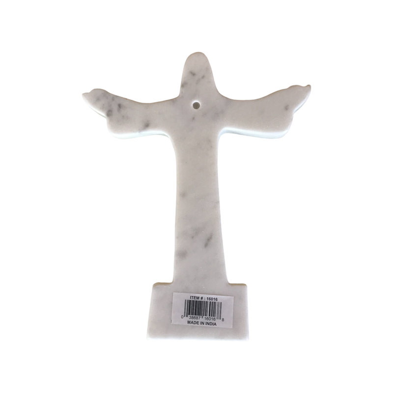 Christ Rédempteur croix de marbre blanc