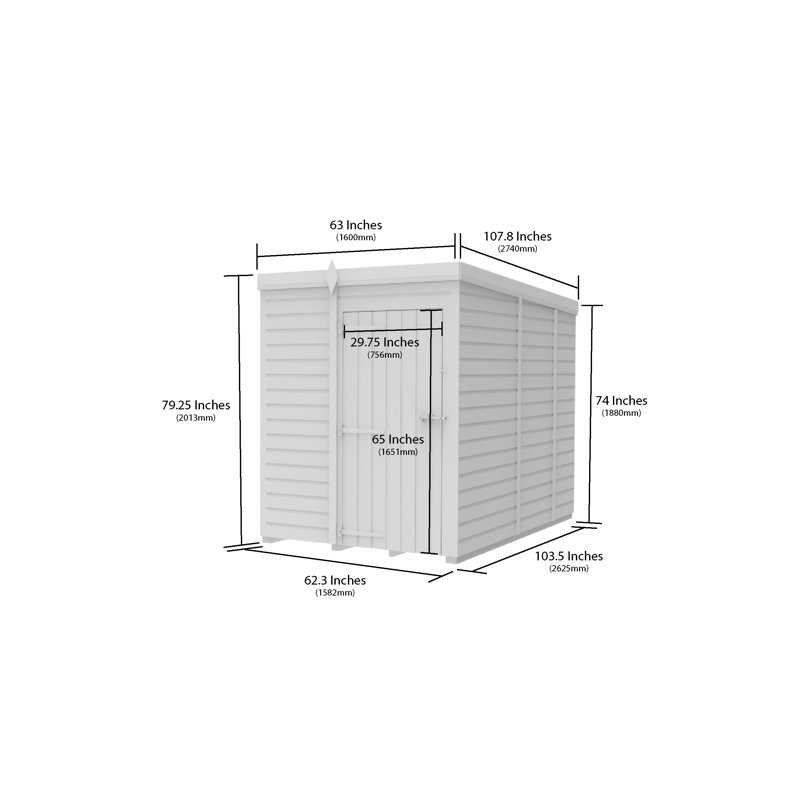 5x9 Pent Composite Shed