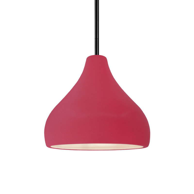 Luminaire suspendu à 1 lumière Meydan, H 7,25 po x l 8 po x P 8 po, Cerise, Noir mat