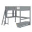 Lit mezzanine double avec bureau, lumière DEL et station de charge USB, banc de rangement avec 2 tiroirs-1058205818