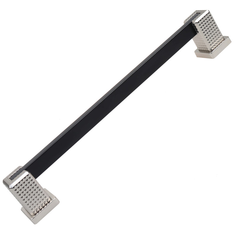 Poignée barre 6 à 16 po GlideRite, 7.56", Noir mat / nickel satiné