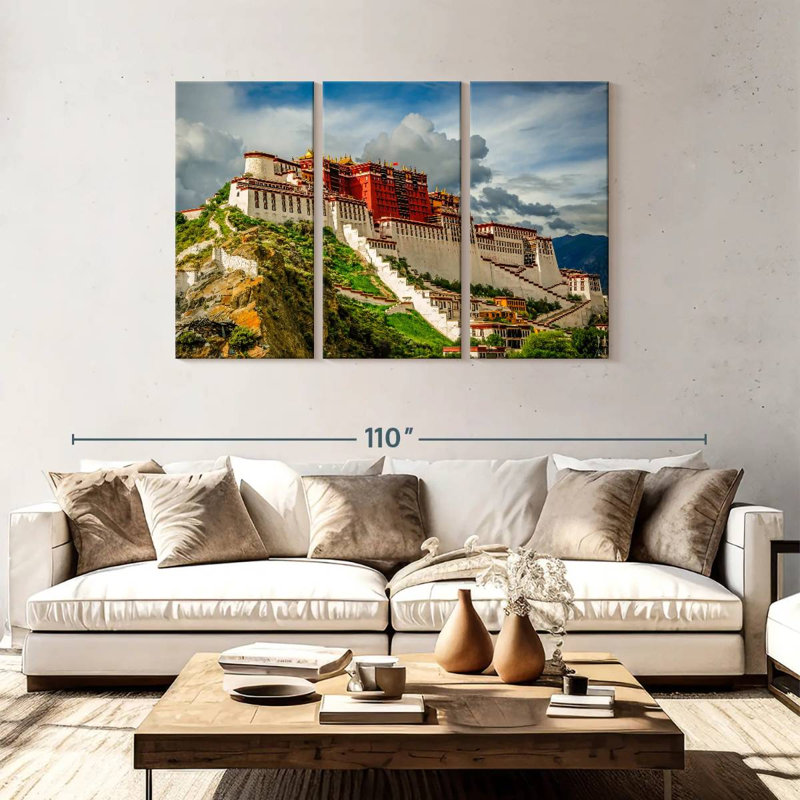 Adella, Palais du Tibet, Tibet, H 48 po x l 74 po