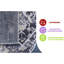 Tapis gris / bleu 2 x 8 - durable, ne perd pas ses poils et ne perd pas ses taches