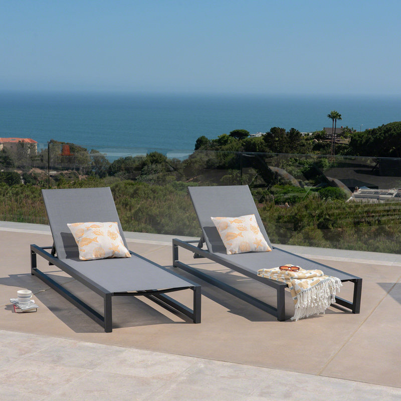 VENICE CHAISE LOUNGE( SET OF 2 ), Gray, Black, 2