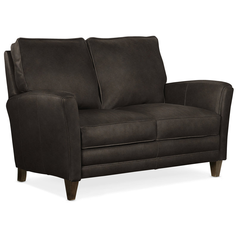 Zion Loveseat, Cobblestone, Anilina Hunter Genuine Leather