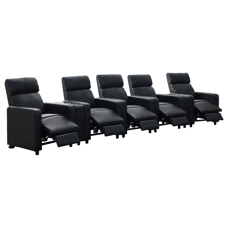 Ensemble de salon inclinable capitonné noir Kryton
