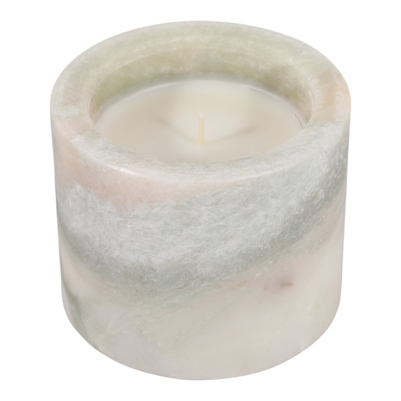 Bougie décorative en pierre de marbre avec couvercle pour le salon - décor moderne parfumé pour la chambre à coucher, la bibliothèque ou la table basse