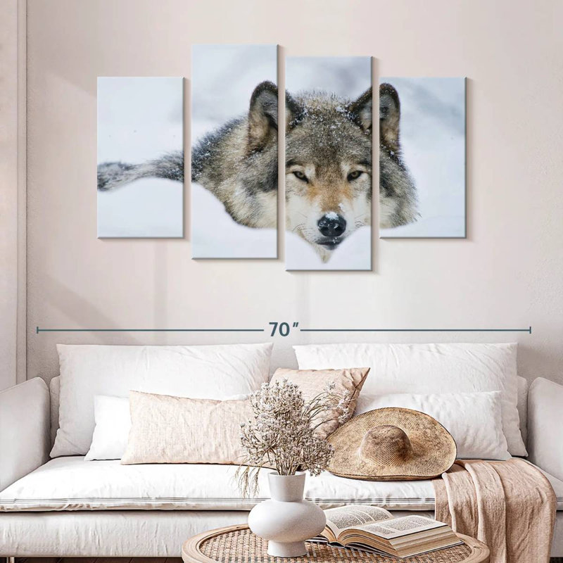 Brampt Wolf In Snow, 32"H x 52"W
