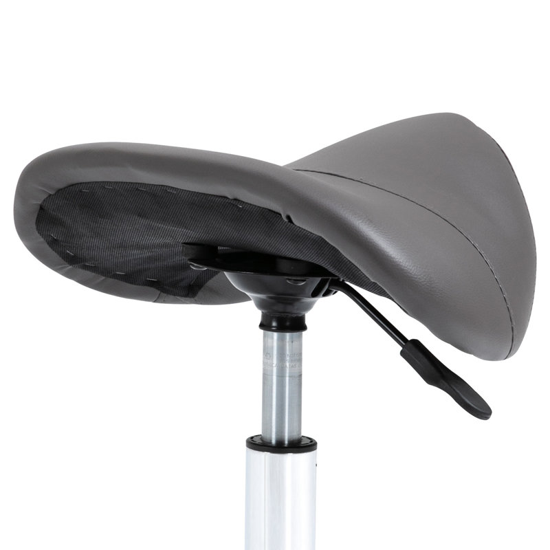 360-degree Swivel Pu Leather Saddle Stool, Adjustable Height, For Beauty Salons, Grey Hydraulic Spa Comfortable And Versatile, Salon Office Use