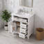 Meuble-lavabo autoportant avec lavabo en céramique, porte à fermeture en douceur, tiroir rabattable et tablette réglable-1154406795