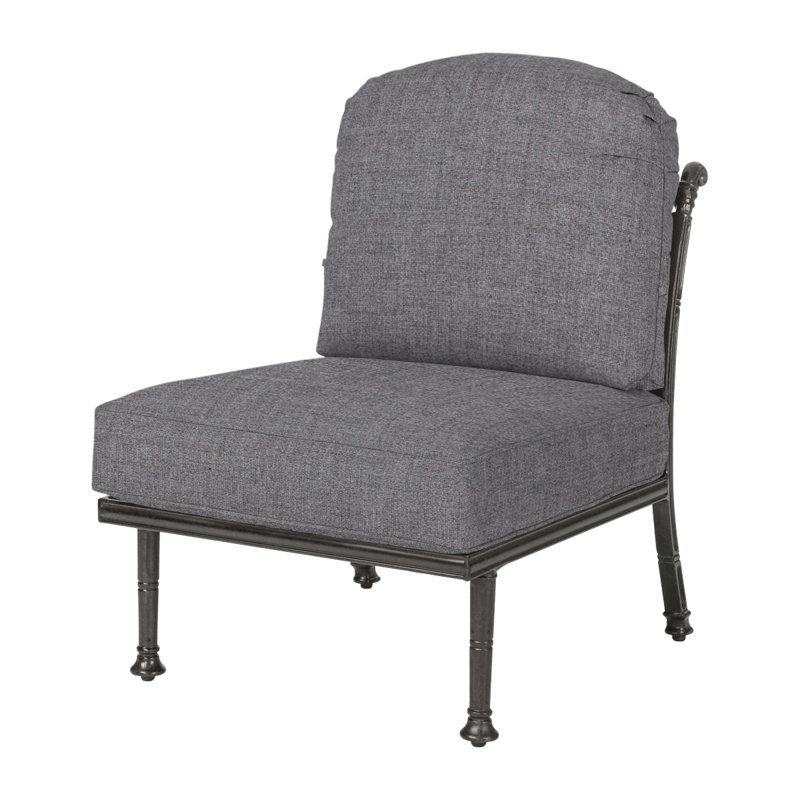 Florence Cast Outdoor Lounge Chair, Cast Slate Sunbrella® Plainweave, Desert Bronze