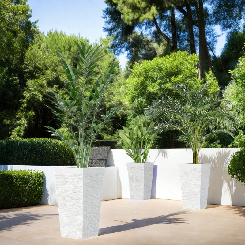 Ensemble de jardinières mobiles peu encombrantes, en polypropylène durable, style extérieur moderne