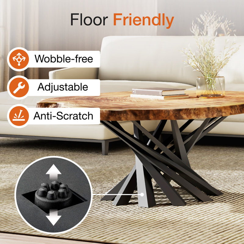 Base de table basse Filar, Brun, Argent argent