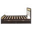 Grand lit plateforme en bois avec lit gigogne et 2 tiroirs