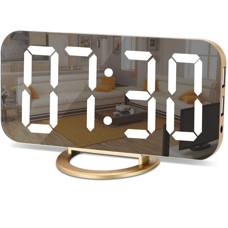 Szelam Digital Electric Tabletop Clock with Alarm Gold