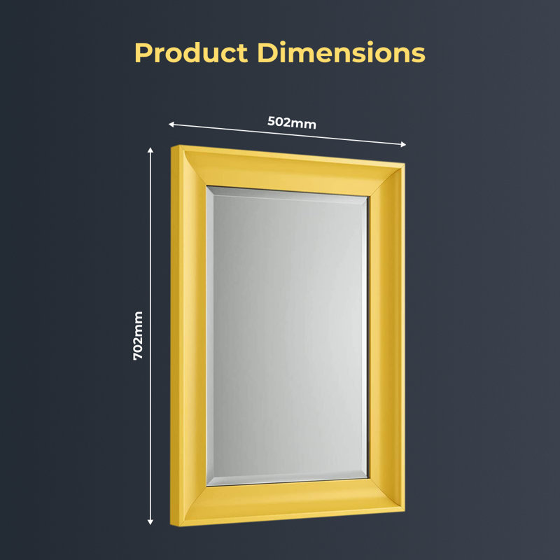Mirror Cabinets 500mm W 700mm H Wall Mounted Required Framed Medicine Cabinet Mirror Fixed, Yellow
