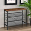 15 Pair Shoe Rack 4 Tier Industrial Rustic Brown Shoe Storage Entryway Hallway Furniture