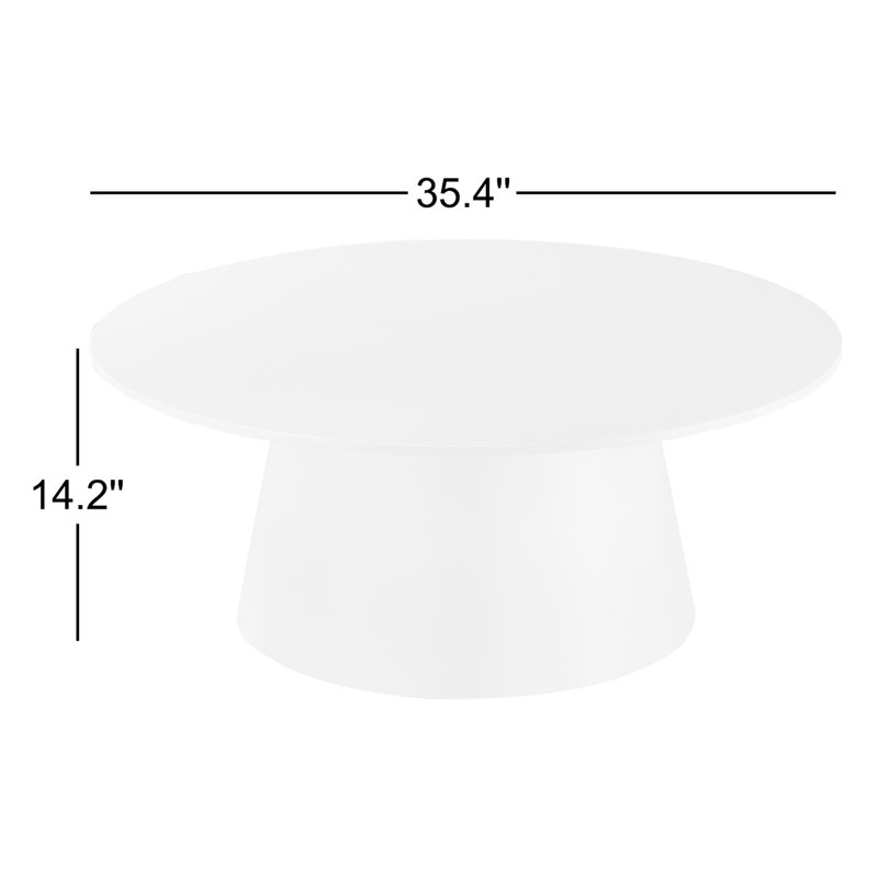 Adara Round Coffee Table, Matte White