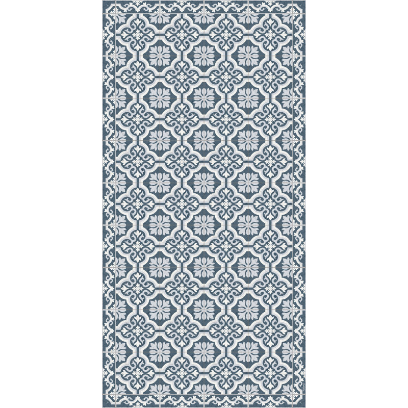 Gracia Blue  Easy to Clean Vinyl Mat, Rectangulaire 2 pi x 3 pi