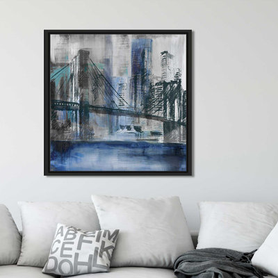 « brooklyn bridge », reproduction de peinture à l’acrylique sur toile encadrée