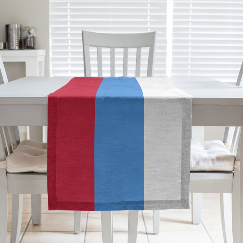 New Orleans Football Stripes Table Runner, 72" x 16", Polyester, Houston Throwback Football Blue/Gray/Rose
