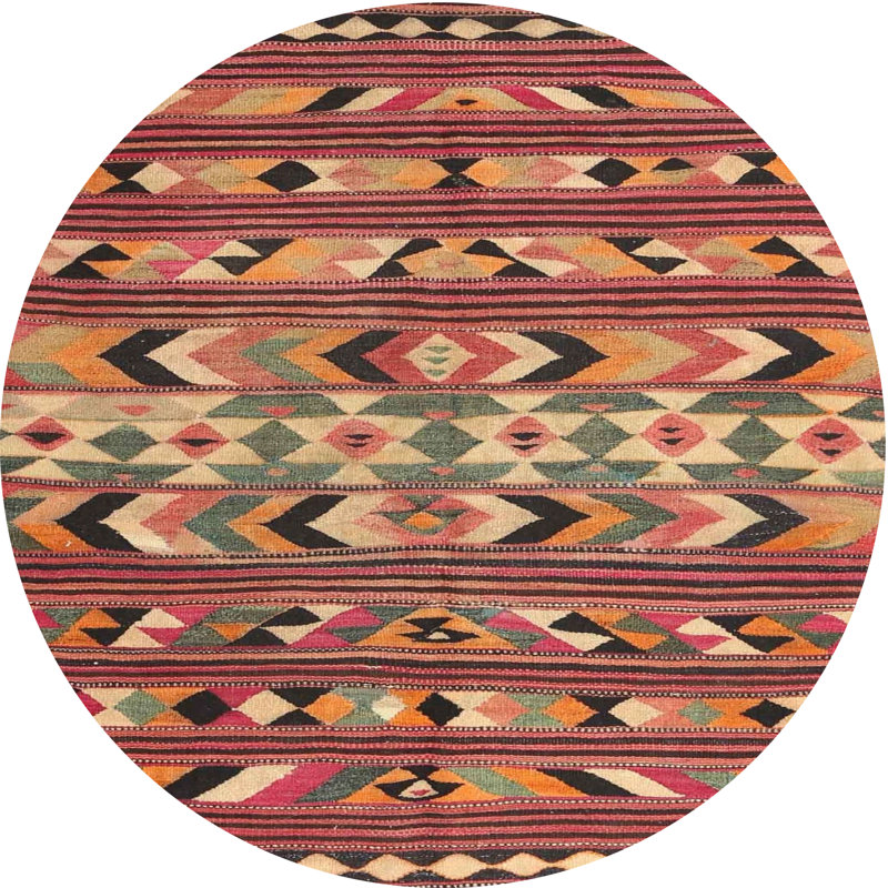 Tapis 100% contemporain 2960 lavable à la machine, Rond 6 pi