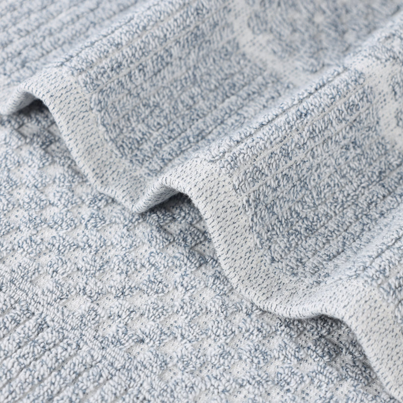 Ensemble de serviettes 6 pièces en mélange de coton et viscose Naples, Bleu denim