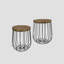Ensemble de 2 tables gigognes en bois massif avec rangement Franklin