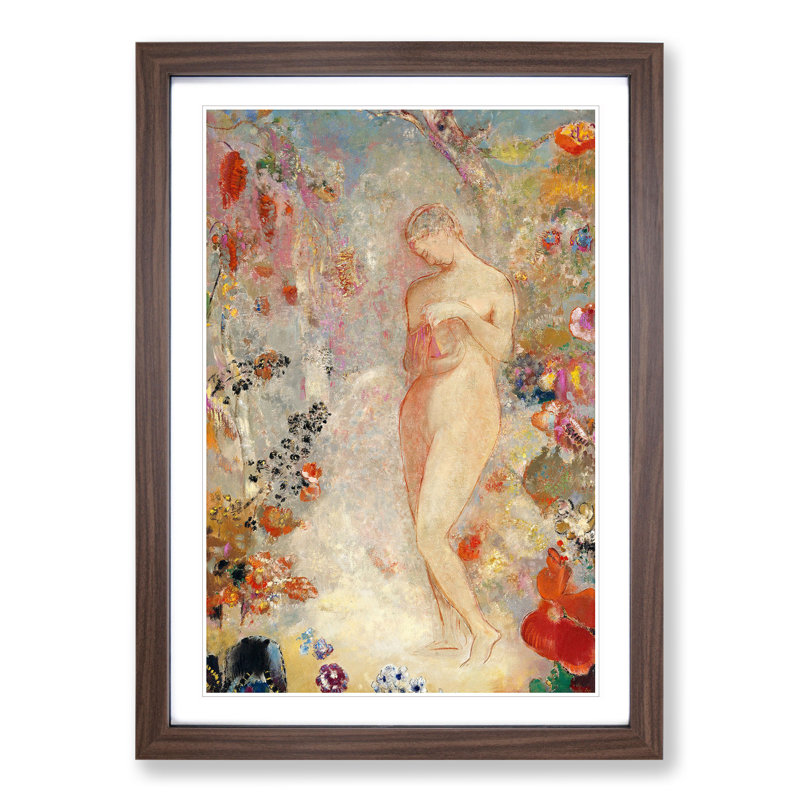 Pandora Vol.1 by Odilon Redon - Framed Print, 48cm H x 36cm W x 2cm D, Walnut Framed