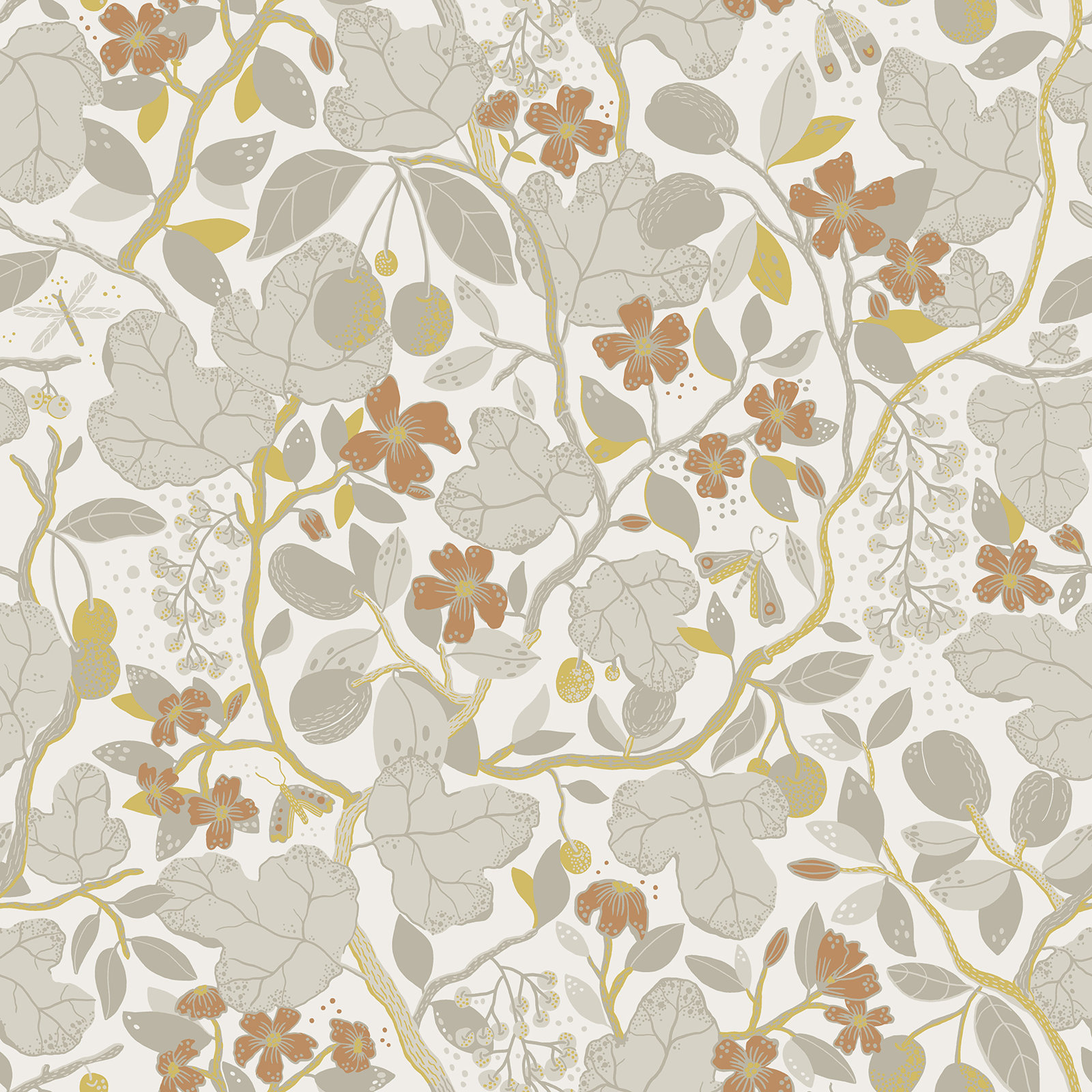 Wesler Floral Wallpaper, Gray