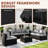 7-pieces Outdoor Rattan Wicker Sectional Seating Group With Cushions-1291617038-1291617075
