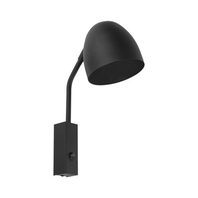Aimslee 1-Light Dimmable Black Armed Sconce