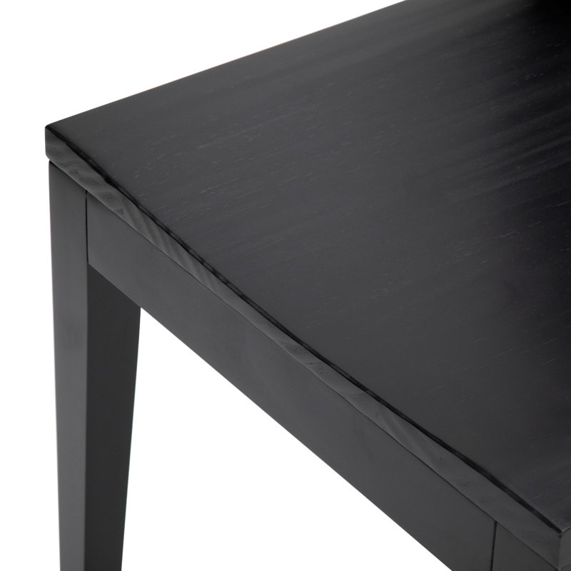 Chaise d'appoint moderne en bois massif Linzy, Noir