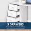 Bureau d'ordinateur moderne de 47 pouces avec 3 tiroirs, tablette de rangement et bibliothèque pour un poste de travail efficace
