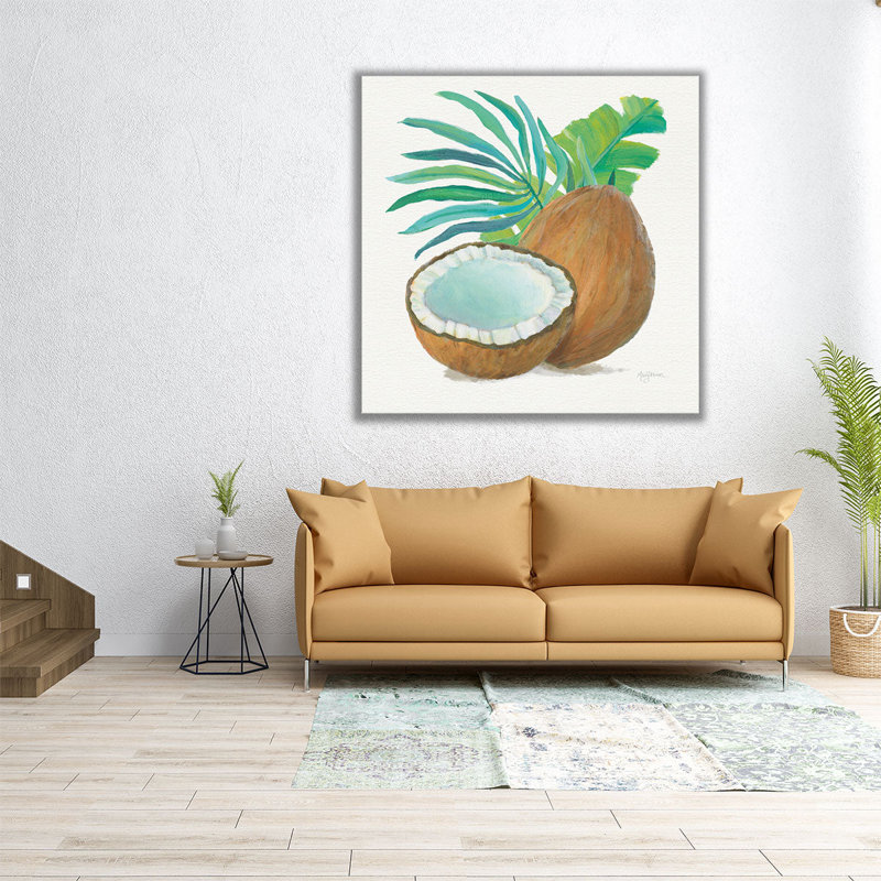 Cocotier III - reproduction d'art sur toile, H 12 po x l 12 po