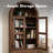 71" Tall Arched Cabinet, Modern Farmhouse Wood Storage Cabinets with 2 Large Drawers and Adjustable Shelves