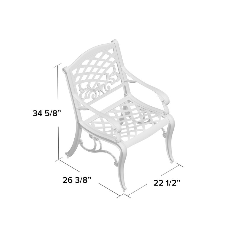 Fleur De Lis Living Jeannine Metal Outdoor Dining Armchair & Reviews ...