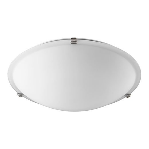 Poling Glass Flush Mount, Satin Nickel