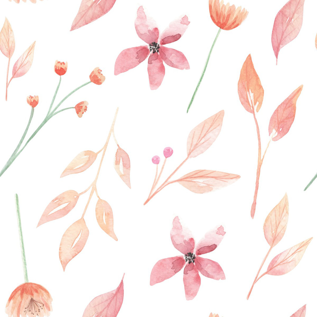 Watercolor Wildflowers Wallpaper Floral Tile Red Barrel Studio®