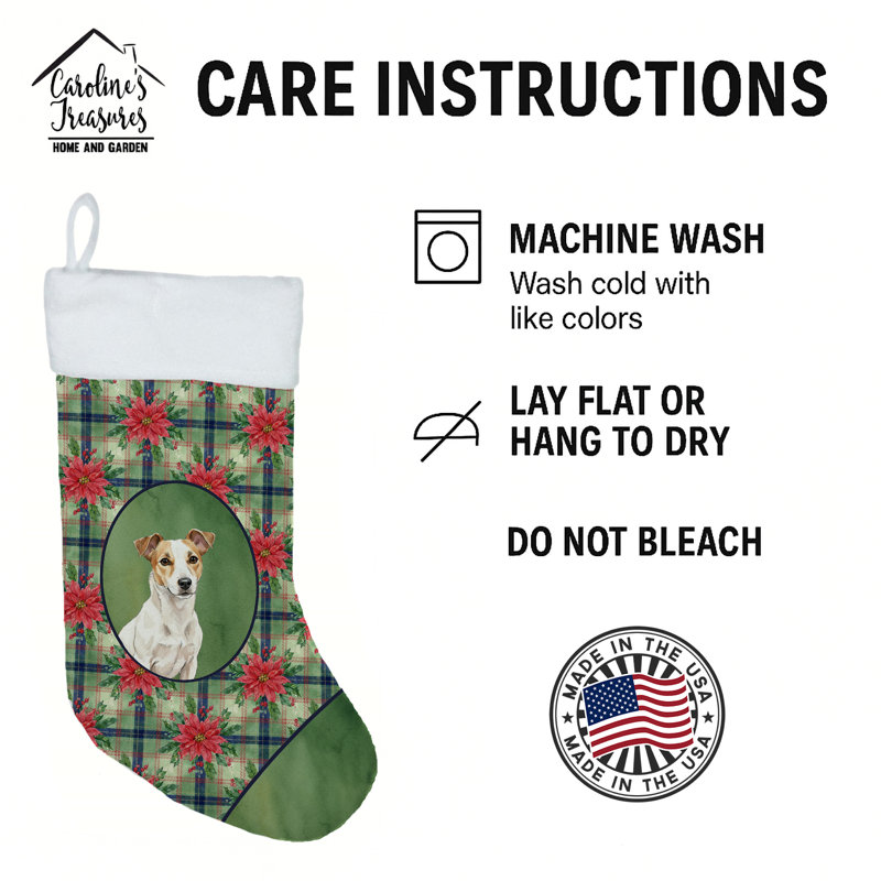 Chaussette de Noël blanc et brun clair Jack Russell Terrier