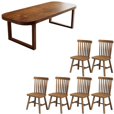 Nordic style solid wood dining table set