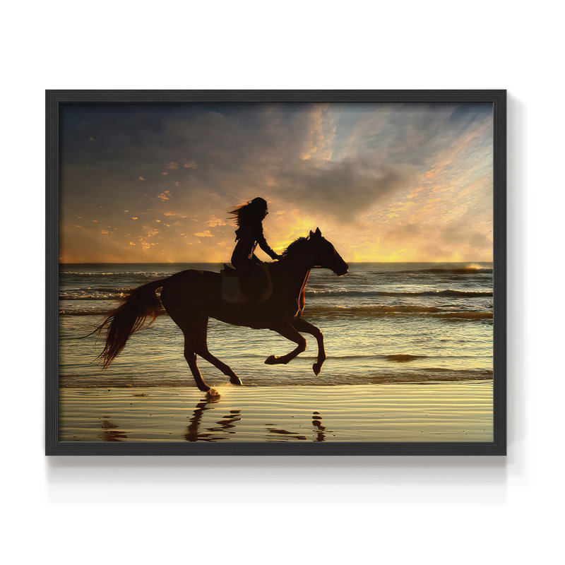 Wave Runners V -Framed Print - Restickable, H 8 po x l 10 po, Noir, noir, noir, noir