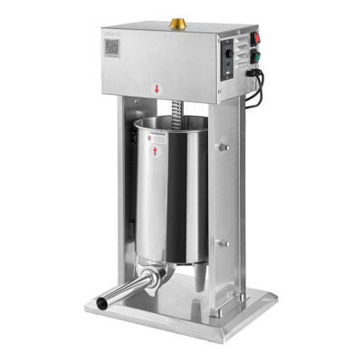 Electric Sausage Stuffer, 25 LBS / 12 L Vertical Meat Stuffer, Stepless Speed Control and Foot Pedal, Stainless Steel Heavy Duty Sausage Filler with 4 Stuffing Tubes, for Commercial & Home Use